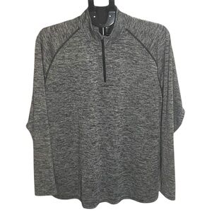 Under Armour HeatGear 1/4 Zip Pullover Shirt Heather Gray Loose Mens Large